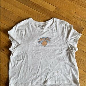 Abercrombie Knicks White Baby Tee